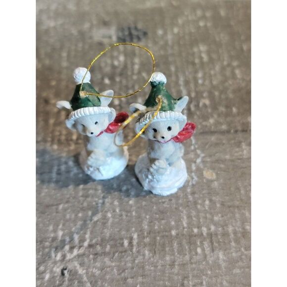 Happy Mouse mice mini ornament set Xmas decor - Picture 1 of 4
